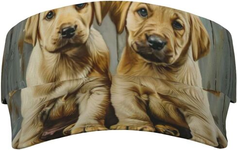 Puppies Dog Print Sports Sun Visor Hats Adjustable Running Golf Tennis Sun Cap for Women Men Black in Saudi Arabia
