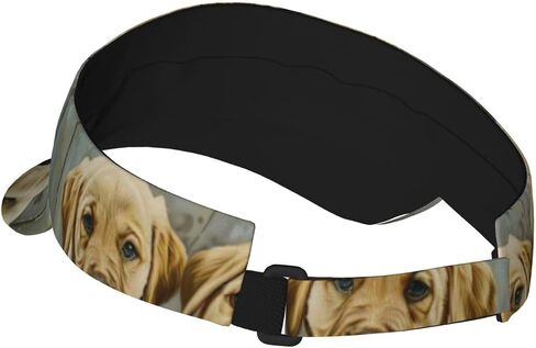Puppies Dog Print Sports Sun Visor Hats Adjustable Running Golf Tennis Sun Cap for Women Men Black in Saudi Arabia