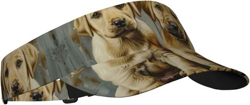 Puppies Dog Print Sports Sun Visor Hats Adjustable Running Golf Tennis Sun Cap for Women Men Black in Saudi Arabia