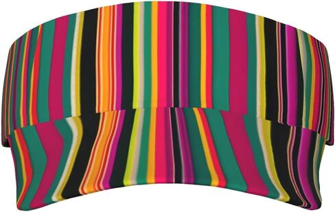 Rainbow Colored Striped Print Sports Sun Visor Hats Adjustable Running Golf Tennis Sun Cap for Women Men in Saudi Arabia