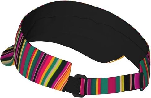 Rainbow Colored Striped Print Sports Sun Visor Hats Adjustable Running Golf Tennis Sun Cap for Women Men in Saudi Arabia