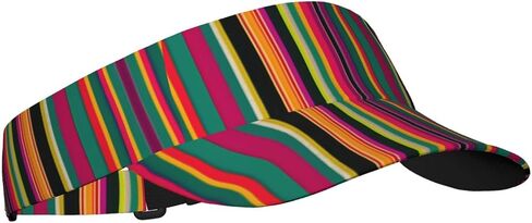 Rainbow Colored Striped Print Sports Sun Visor Hats Adjustable Running Golf Tennis Sun Cap for Women Men in Saudi Arabia
