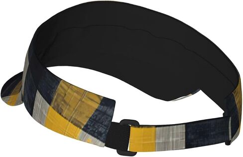 Yellow Gray Black Plaid Print Sports Sun Visor Hats Adjustable Running Golf Tennis Sun Cap for Women Men in Saudi Arabia