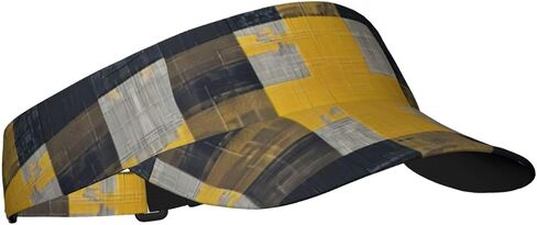 Yellow Gray Black Plaid Print Sports Sun Visor Hats Adjustable Running Golf Tennis Sun Cap for Women Men in Saudi Arabia