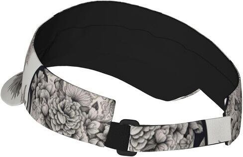 Mexican Skull Print Sports Sun Visor Hats Adjustable Running Golf Tennis Sun Cap for Women Men Black in Saudi Arabia