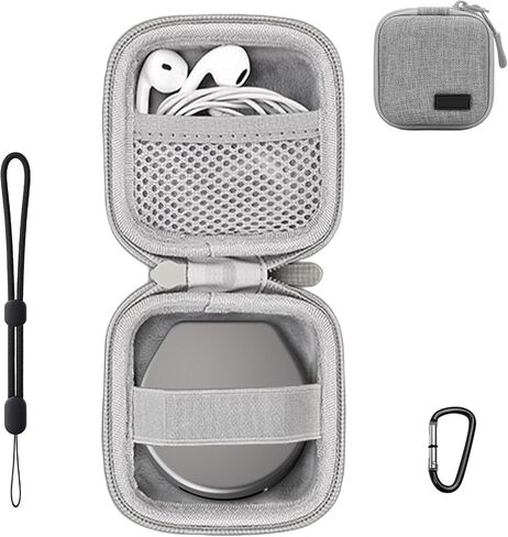 Carrying Case for Oura Ring 5 Charging Case, Oxford Cloth Storage Bag with Lanyards and Carabiners for Oura Ring 5,Grey in Kuwait