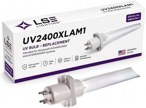 لمبة UV2400XLAM1 للأشعة فوق البنفسجية - بديل مخصص لأنظمة هانيويل UV2400U1000 وUV2400U5000 - مصباح UV-C عالي الإخراج - مصمم في الولايات المتحدة الأمريكية in Kuwait