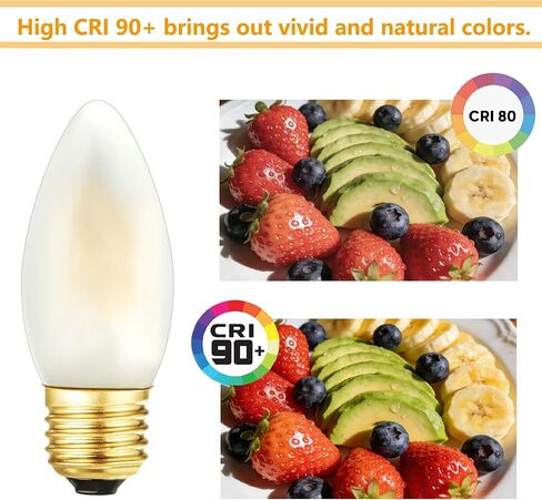 E26 Dimmable Candelabra LED Bulb 20watt, Frosted LED Chandelier Light Bulbs, 2700k Warm White, 2W Equal 20W,250LM,AC120V,B11 LED Chandelier Candle Light Bulbs for Decorative,6 Pack in Kuwait