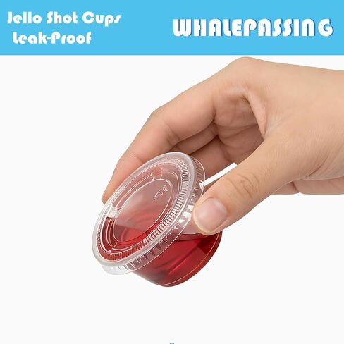 2oz Jello Shot Cups with Lids - 200Sets Disposable Plastic Cup, Souffle Cups for Parties,Graduation & Cocktail Events,BPA-Free & Leakproof in Kuwait
