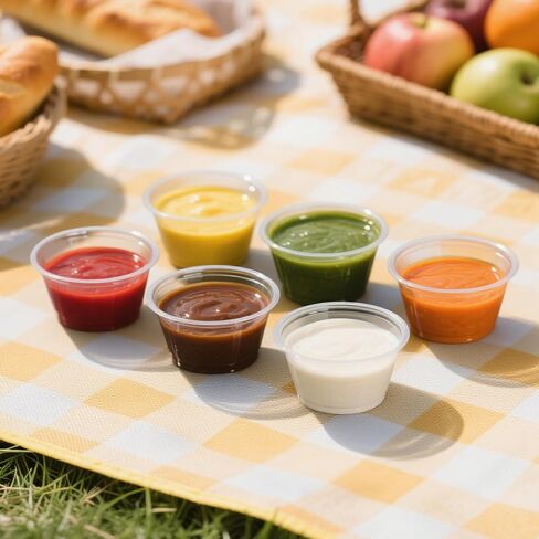 2oz Jello Shot Cups with Lids - 200Sets Disposable Plastic Cup, Souffle Cups for Parties,Graduation & Cocktail Events,BPA-Free & Leakproof in Kuwait