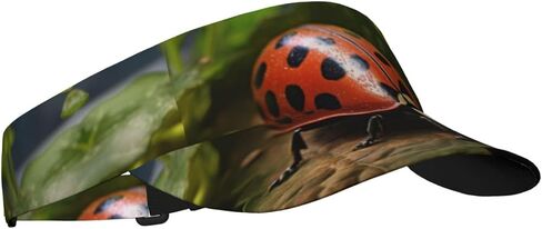 Beautiful Ladybug2 Print Sports Sun Visor Hats Adjustable Running Golf Tennis Sun Cap for Women Men Black in Saudi Arabia