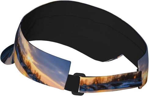 Fishing Net Print Sports Sun Visor Hats Adjustable Running Golf Tennis Sun Cap for Women Men Black in Kuwait