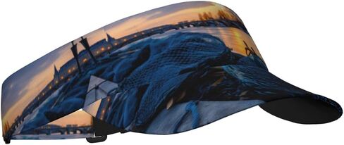 Fishing Net Print Sports Sun Visor Hats Adjustable Running Golf Tennis Sun Cap for Women Men Black in Kuwait