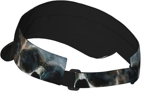 Horror Ghost Skull Print Sports Sun Visor Hats Adjustable Running Golf Tennis Sun Cap for Women Men Black in Saudi Arabia