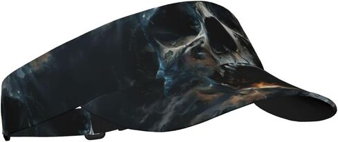 Horror Ghost Skull Print Sports Sun Visor Hats Adjustable Running Golf Tennis Sun Cap for Women Men Black in Saudi Arabia