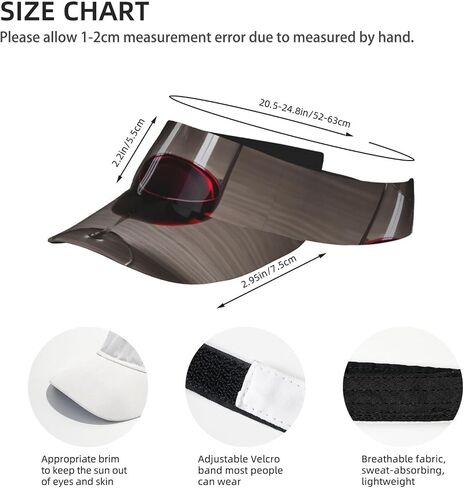 Wine Bottle Glass Print Sports Sun Visor Hats Adjustable Running Golf Tennis Sun Cap for Women Men in Saudi Arabia