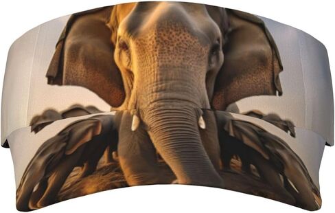 Asian Elephant Print Sports Sun Visor Hats Adjustable Running Golf Tennis Sun Cap for Women Men Black in Saudi Arabia