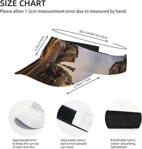 Asian Elephant Print Sports Sun Visor Hats Adjustable Running Golf Tennis Sun Cap for Women Men Black in Saudi Arabia