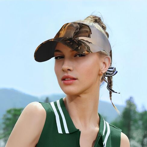 Asian Elephant Print Sports Sun Visor Hats Adjustable Running Golf Tennis Sun Cap for Women Men Black in Saudi Arabia