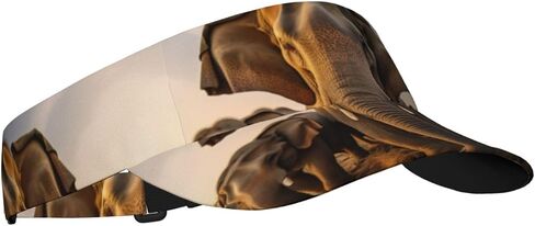 Asian Elephant Print Sports Sun Visor Hats Adjustable Running Golf Tennis Sun Cap for Women Men Black in Saudi Arabia