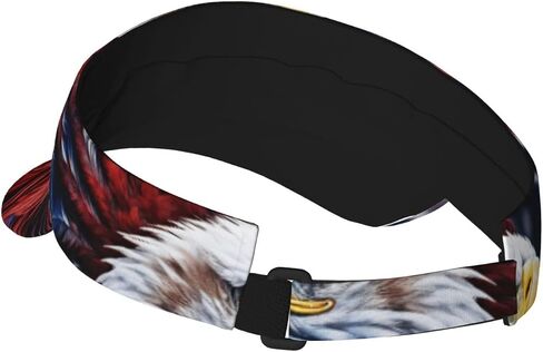 American Bald Eagle Print Sports Sun Visor Hats Adjustable Running Golf Tennis Sun Cap for Women Men Black in Saudi Arabia