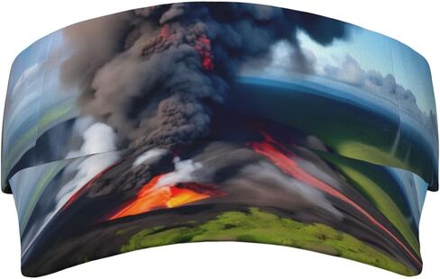 Kilauea Volcano Bloom Print Sports Sun Visor Hats Adjustable Running Golf Tennis Sun Cap for Women Men Black in Saudi Arabia