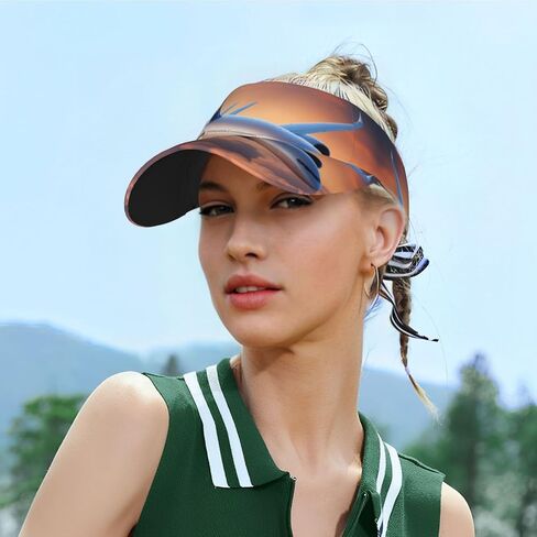Beautiful Sky Airplane Print Sports Sun Visor Hats Adjustable Running Golf Tennis Sun Cap for Women Men in Saudi Arabia
