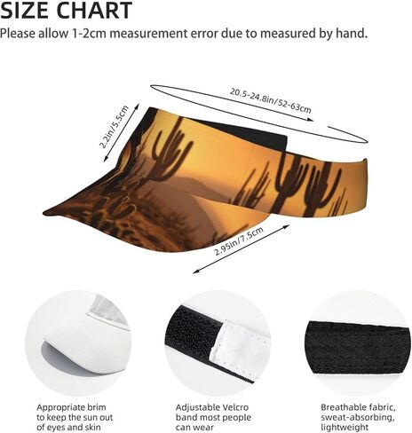 West Desert Cactus with Cowboys Riding Horses1 Print Sports Sun Visor Hats Adjustable Running Golf Tennis Sun Cap for Women Men Black in Saudi Arabia