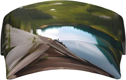 Glacier National Park Print Sports Sun Visor Hats Adjustable Running Golf Tennis Sun Cap for Women Men Black in Saudi Arabia