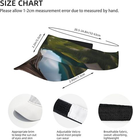 Glacier National Park Print Sports Sun Visor Hats Adjustable Running Golf Tennis Sun Cap for Women Men Black in Saudi Arabia