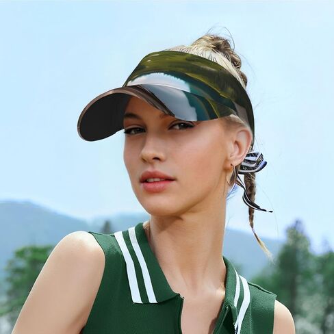 Glacier National Park Print Sports Sun Visor Hats Adjustable Running Golf Tennis Sun Cap for Women Men Black in Saudi Arabia