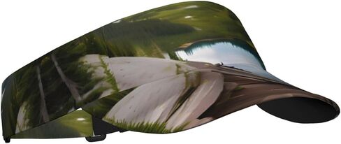 Glacier National Park Print Sports Sun Visor Hats Adjustable Running Golf Tennis Sun Cap for Women Men Black in Saudi Arabia