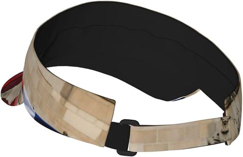 French Flag Print Sports Sun Visor Hats Adjustable Running Golf Tennis Sun Cap for Women Men Black in Saudi Arabia