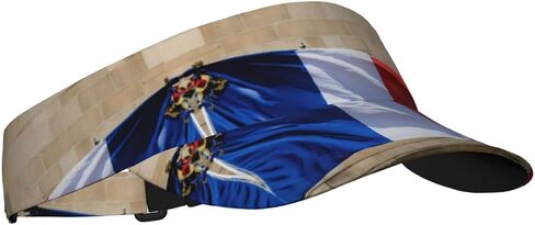 French Flag Print Sports Sun Visor Hats Adjustable Running Golf Tennis Sun Cap for Women Men Black in Saudi Arabia