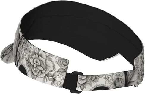 Mexican Skull Print Sports Sun Visor Hats Adjustable Running Golf Tennis Sun Cap for Women Men Black in Saudi Arabia
