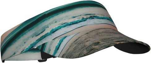 Beach Sunset Theme Print Sports Sun Visor Hats Adjustable Running Golf Tennis Sun Cap for Women Men Black in Saudi Arabia