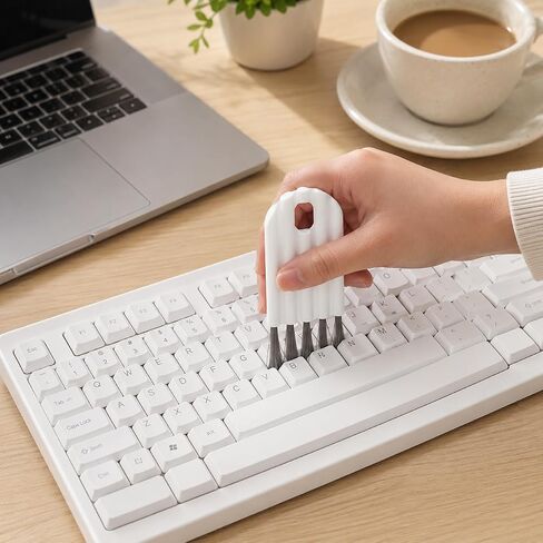 2PCS Flexible Gap Brush Multi-Use Crevice Cleaning Tool Keyboard, Dishwasher Air Gap Cleaning Tool for Cup Lids, Bottle Cap Grooves, Cushion Combs & Tight Spaces, White in Kuwait