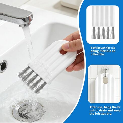 2PCS Flexible Gap Brush Multi-Use Crevice Cleaning Tool Keyboard, Dishwasher Air Gap Cleaning Tool for Cup Lids, Bottle Cap Grooves, Cushion Combs & Tight Spaces, White in Kuwait