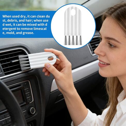 2PCS Flexible Gap Brush Multi-Use Crevice Cleaning Tool Keyboard, Dishwasher Air Gap Cleaning Tool for Cup Lids, Bottle Cap Grooves, Cushion Combs & Tight Spaces, White in Kuwait