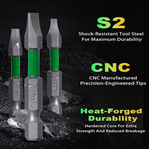 SL10 Flat Head Screwdriver Bits,2-Inch Heavy-Duty Slotted Bits,S2 Steel Magnetic mpact Driver Bit,1/4" Hex Shank for Decking, Framing, Heavy Construction & Furniture – 10 Pack in Kuwait