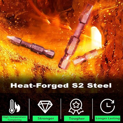 SL10 Flat Head Screwdriver Bits,2-Inch Heavy-Duty Slotted Bits,S2 Steel Magnetic mpact Driver Bit,1/4" Hex Shank for Decking, Framing, Heavy Construction & Furniture – 10 Pack in Kuwait