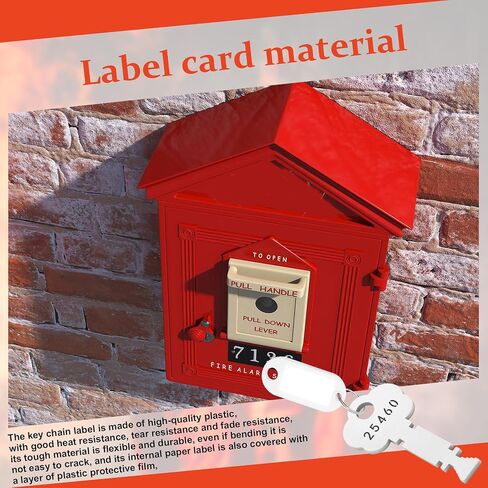 3 عبوات 25460 مفتاح صندوق إنذار الحريق لصناديق إنذار Gamewell Master | للحريق والإنقاذ، مفتاح شجرة عيد الميلاد مع بطاقات علامات المفاتيح باللون الأسود والأبيض والأحمر in Kuwait