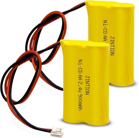 JINTION 2.4V 900mAh Ni-Cd استبدال البطارية لـ Exitronix 10010034 Interstate NIC1394 BEL-179 Custom-179 6200RP EBE-179 أضواء خروج الطوارئ، 2 حزمة in Kuwait