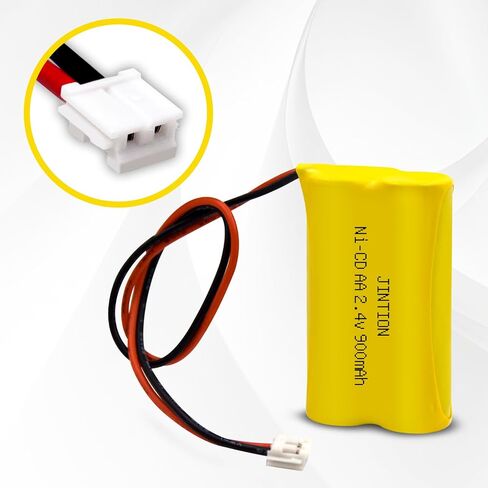 JINTION 2.4V 900mAh Ni-Cd استبدال البطارية لـ Exitronix 10010034 Interstate NIC1394 BEL-179 Custom-179 6200RP EBE-179 أضواء خروج الطوارئ، 2 حزمة in Kuwait