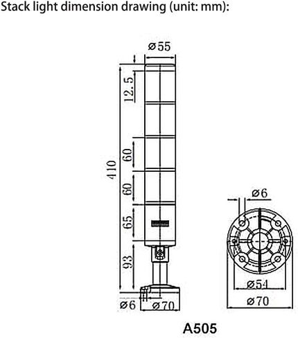 ATO Stack Light، فلاش LED، تيار متردد 110 فولت، برج الإشارة الصناعية، مع مصباح تحذير إنذار الجرس، لمحطات التشغيل، أضواء الاتصال، مراقبة الماكينة (3 طبقات) in Kuwait