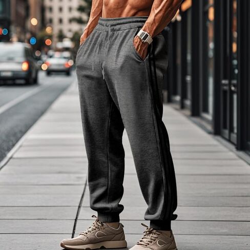 BIVENANT Men's Jogger Sweatpants Loose Baggy Stretch Waist Drawstring Lightweight Casual Athletic Pants with Pockets in Kuwait