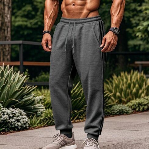 BIVENANT Men's Jogger Sweatpants Loose Baggy Stretch Waist Drawstring Lightweight Casual Athletic Pants with Pockets in Kuwait