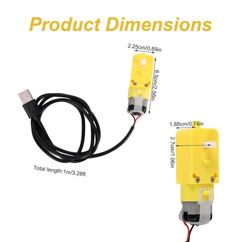 قطعتان من محركات التروس LA001، DC5V 59RPM علبة تروس تخفيض عمود واحد لمشاريع الروبوتات الذكية DIY ملحقات الطابعة ثلاثية الأبعاد، سهلة التركيب in Kuwait