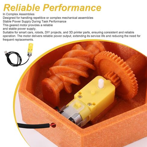 قطعتان من محركات التروس LA001، DC5V 59RPM علبة تروس تخفيض عمود واحد لمشاريع الروبوتات الذكية DIY ملحقات الطابعة ثلاثية الأبعاد، سهلة التركيب in Kuwait