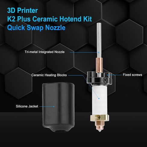 مجموعة أدوات التسخين السيراميكية للطابعة k2 Plus hotend ثلاثية الأبعاد مع فوهة سريعة التبديل 0.4 مم للطابعة K2 Plus ثلاثية الأبعاد مقاومة درجات الحرارة العالية 350 درجة مئوية ملحقات الطباعة ثلاثية الأبعاد hotend لـ K2 Plus in Kuwait